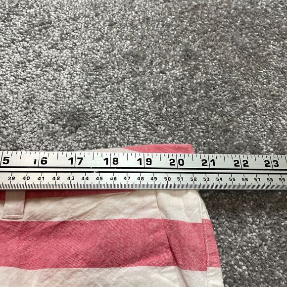 Merona Chino Shorts Womens 18 Pink Striped Bermuda Cotton Pockets 3" Inseam - Picture 7 of 8